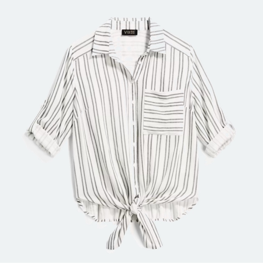 VIXBE Tie Front Top